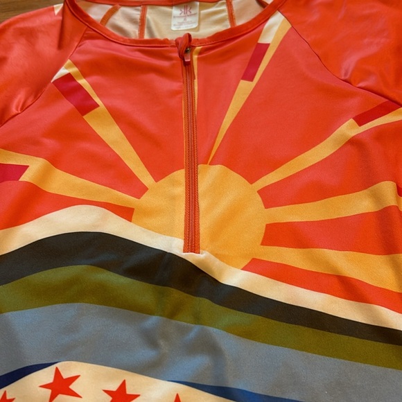 Krimson and Klover Vida shirt jersey. Small. Color is Sunburst Coral. - Picture 6 of 6